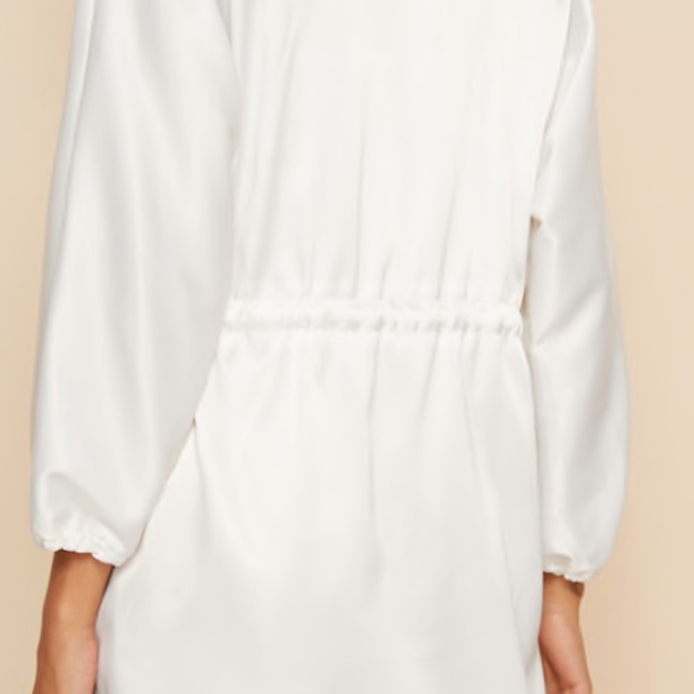 White Open Front Drawstring Cardigan - image 3